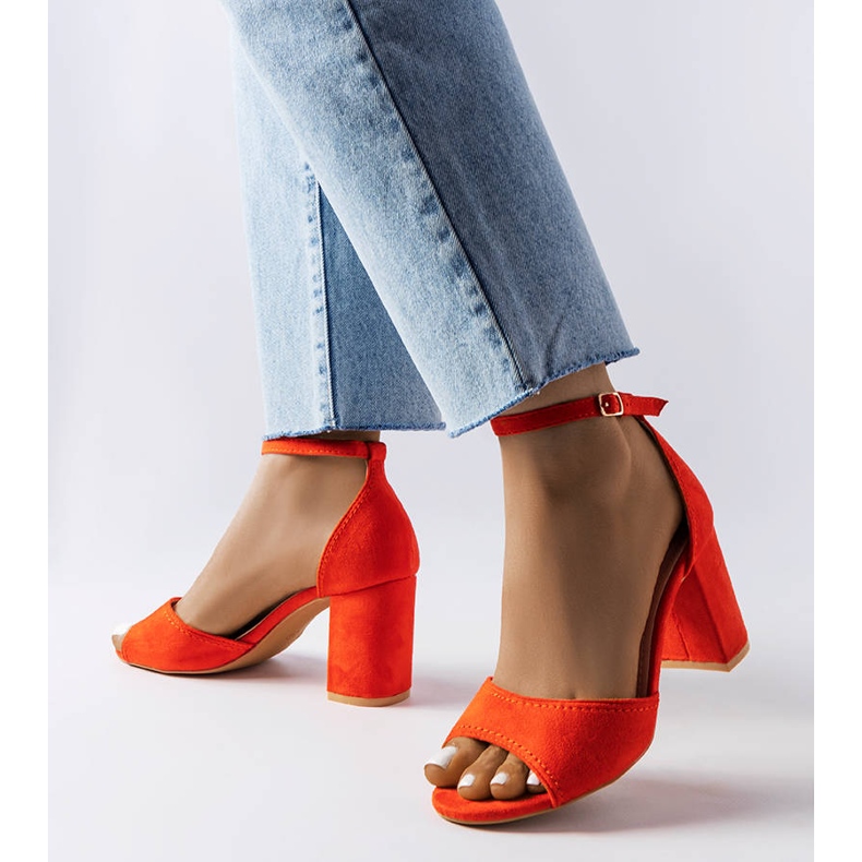 Diasha's orange block sandals 1