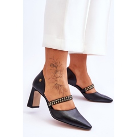 Leather Pumps With Belt Maciejka 05950-01 Black 2