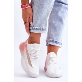 PM1 Ombre White and Pink Boston Slip-On Trainers 1