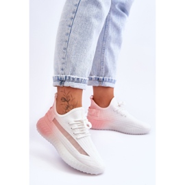 PM1 Ombre White and Pink Boston Slip-On Trainers 2