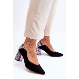 Suede Pumps With A Decorative Heel Maciejka 05042-43 Black 2