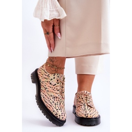 Women's Oxford Leather Shoes Maciejka 04087-18 Orange-Black 1