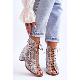 Leather Openwork Boots Maciejka 04040-11 White 1