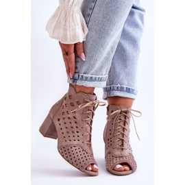 Suede Boots With Openwork Pattern Maciejka 05966-10 Dark Beige 1