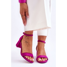 FB1 Purple Quincy Low Heel Suede Sandals 1