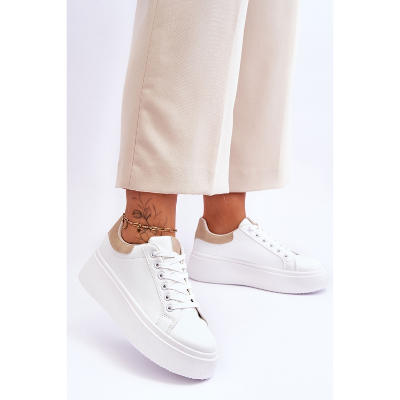 Sports Shoes On A Massive Platform White And Beige Boneti 2