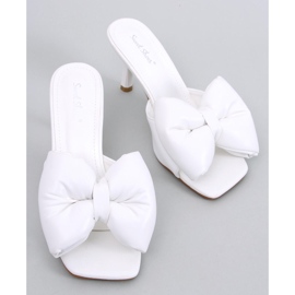 Ellie White Bow Stiletto Heel Sandals 1