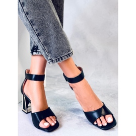 Tamara Black geometric heel sandals 2
