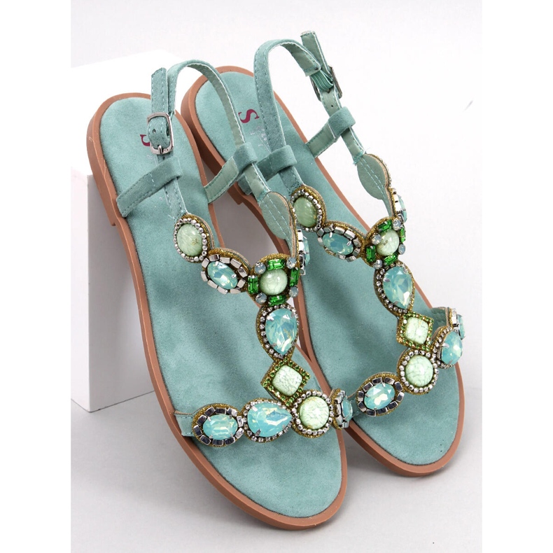 Seastar Jolene Green beaded sandals 1