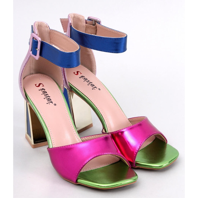 Geometric Heel Sandals Marshmello Fuchsia pink 1