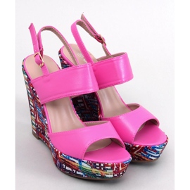 Homme Pink colored wedge sandals 1
