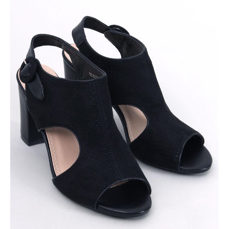 Morillo Black openwork heeled sandals 1