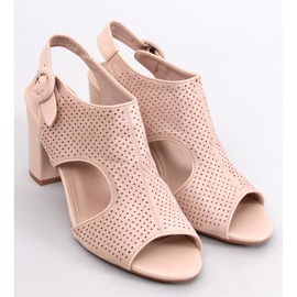 Morillo Beige openwork heeled sandals 1