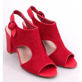 Morillo Red openwork heeled sandals 1