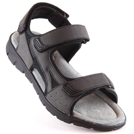 American Club men's black velcro sandals 1