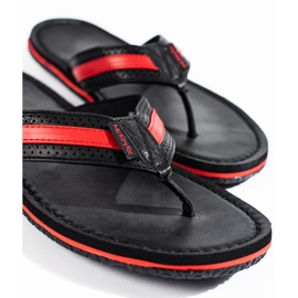 W. Potocki Men's black flip-flops made of ecological leather Potocki 1