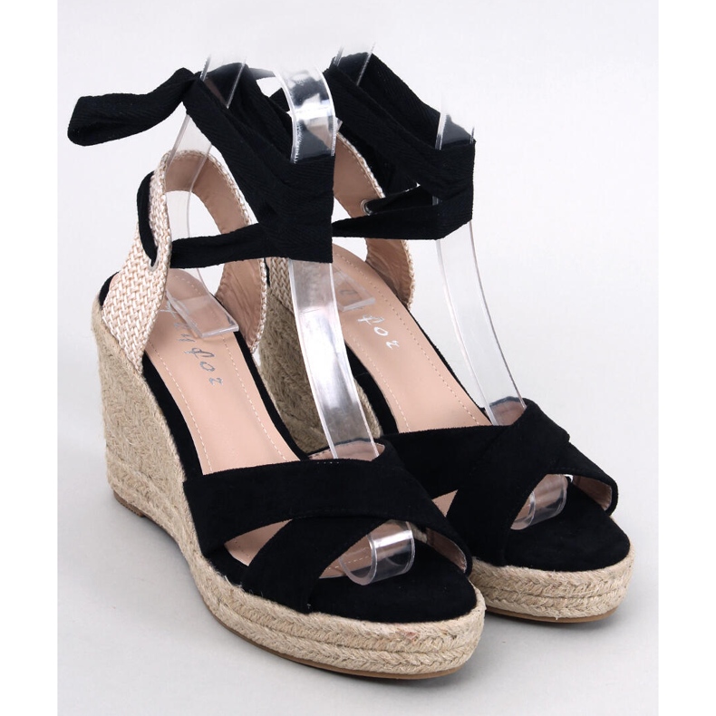 Black Espadrilles on a wedge braided black M319P Black 1