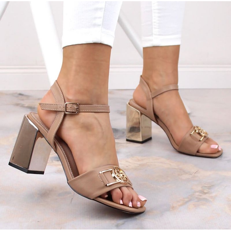 Sandals with a mirror heel Filippo W PAW446B beige 2