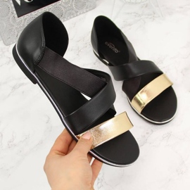 Jezzi W EVE293B black slip-on sandals 1