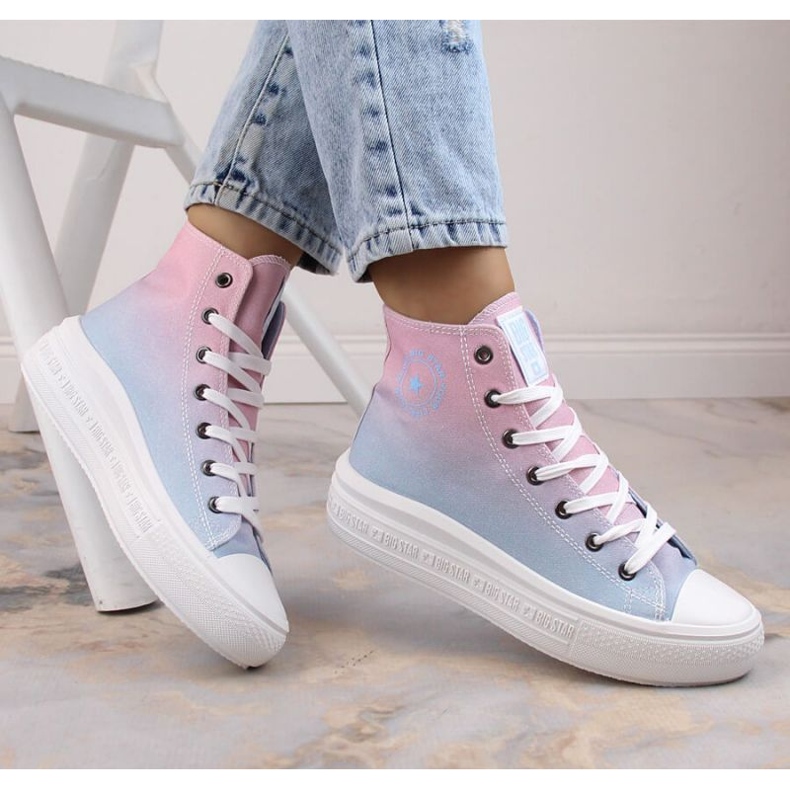 Platform ankle sneakers Big Star W INT1877B ombre blue 1