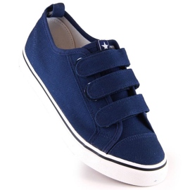 Velcro sneakers News Jr EVE408C navy blue 1