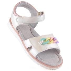 Velcro sandals with chain Miss Jr EVE426 beige 1