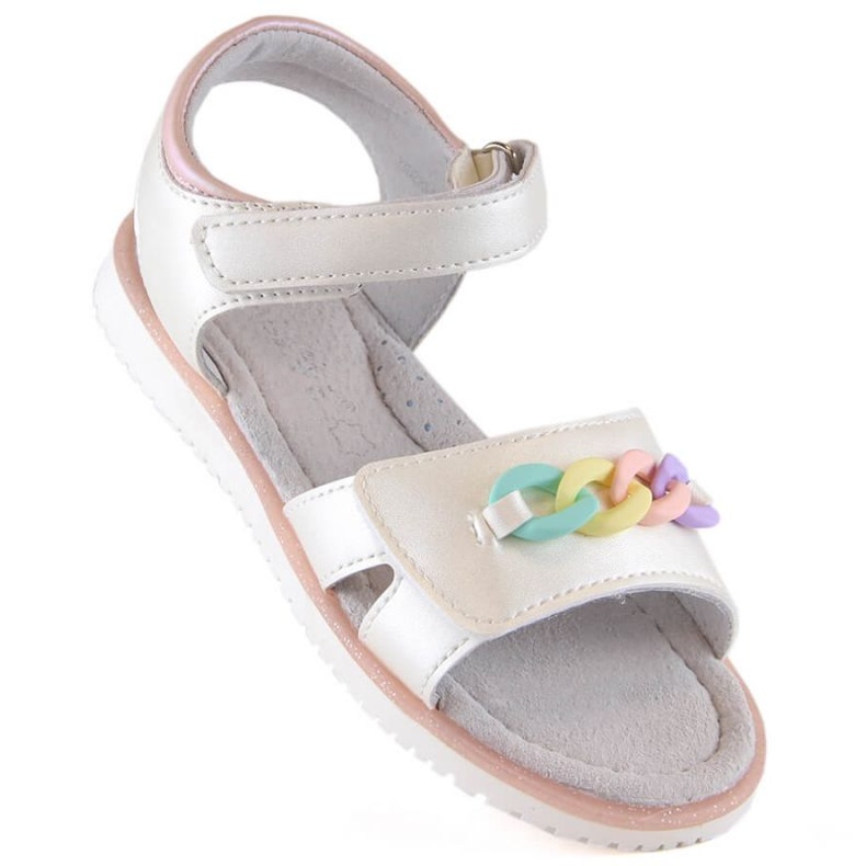 Velcro sandals with chain Miss Jr EVE426 beige 1
