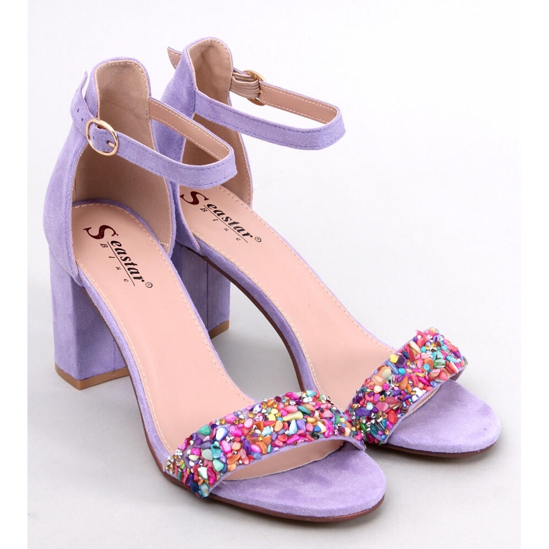 BM Stone-heeled sandals Valentine Purple violet 1