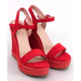 BM Wexler DK.RED wedge sandals 1