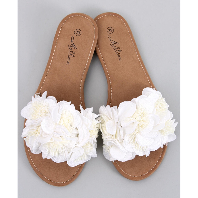 Corey White floral slippers 1