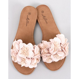 Corey Beige floral slippers 1