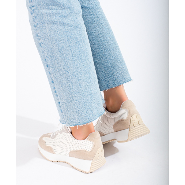 TRENDI Casual Sports Shoes On The Platform beige white grey 2