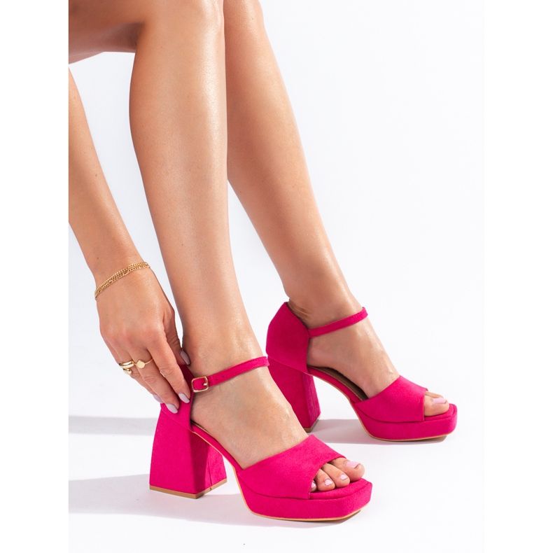 Vinceza pink suede heel sandals 1 Vinceza pink suede heel sandals 1