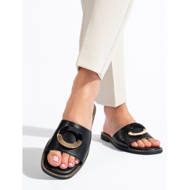 Black elegant women's Shelovet slippers 1