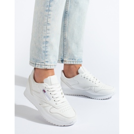 Shelovet women's white sports shoes 1