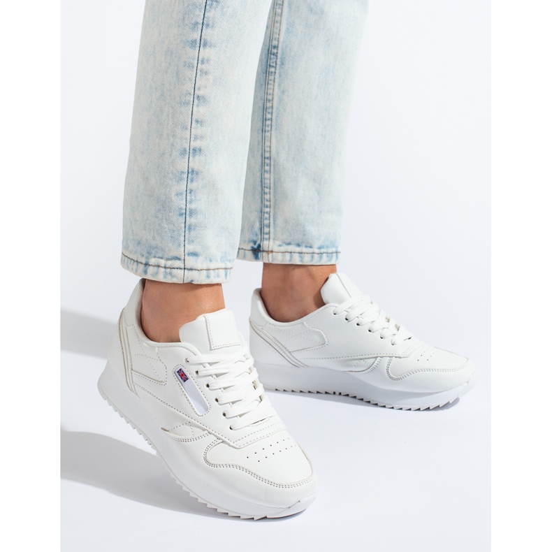 Shelovet women's white sports shoes 1