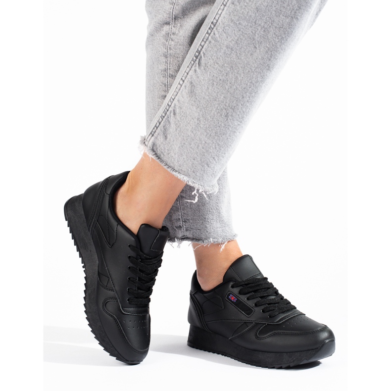 Shelovet women's black sports shoes 1