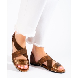 Women's Shelovet brown flat sandals 2