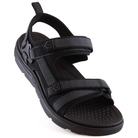Black men's sports sandals with Velcro News 23MN11-5623 1 Black men's sports sandals with Velcro News 23MN11-5623 1