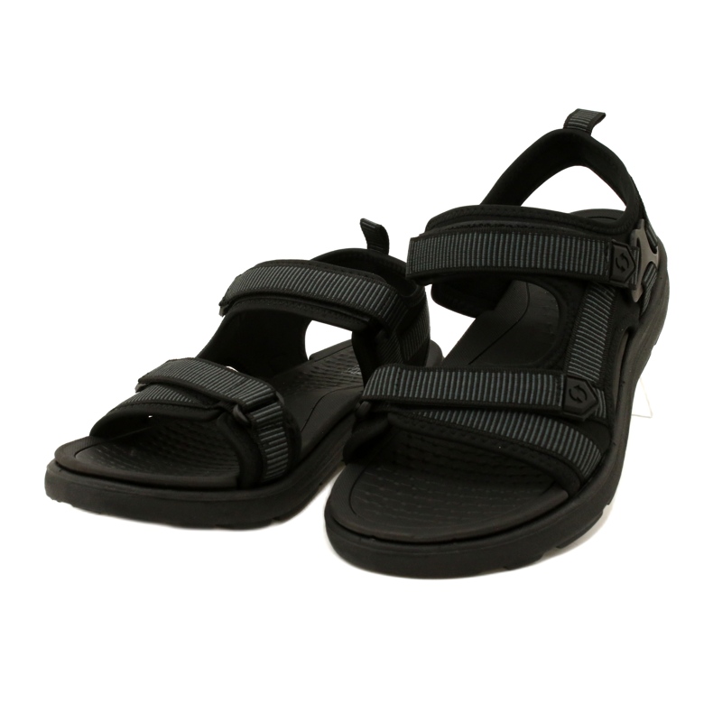 Black men's sports sandals with Velcro News 23MN11-5623 4