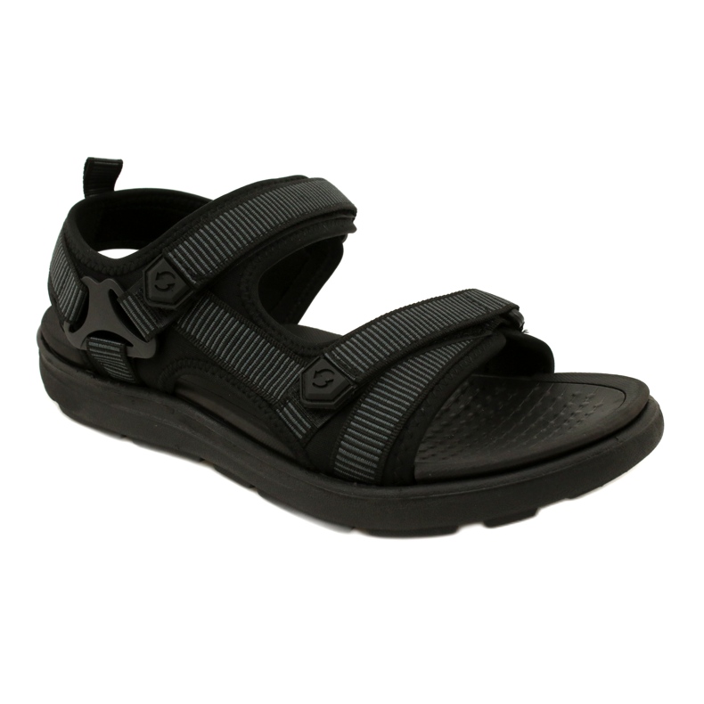 Black men's sports sandals with Velcro News 23MN11-5623 2 Black men's sports sandals with Velcro News 23MN11-5623 2