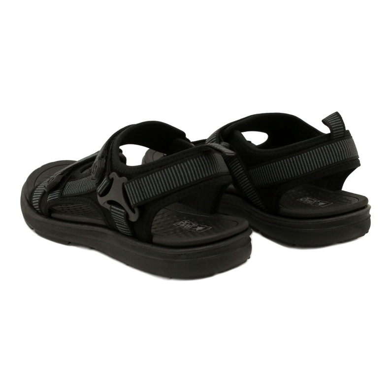 Black men's sports sandals with Velcro News 23MN11-5623 5