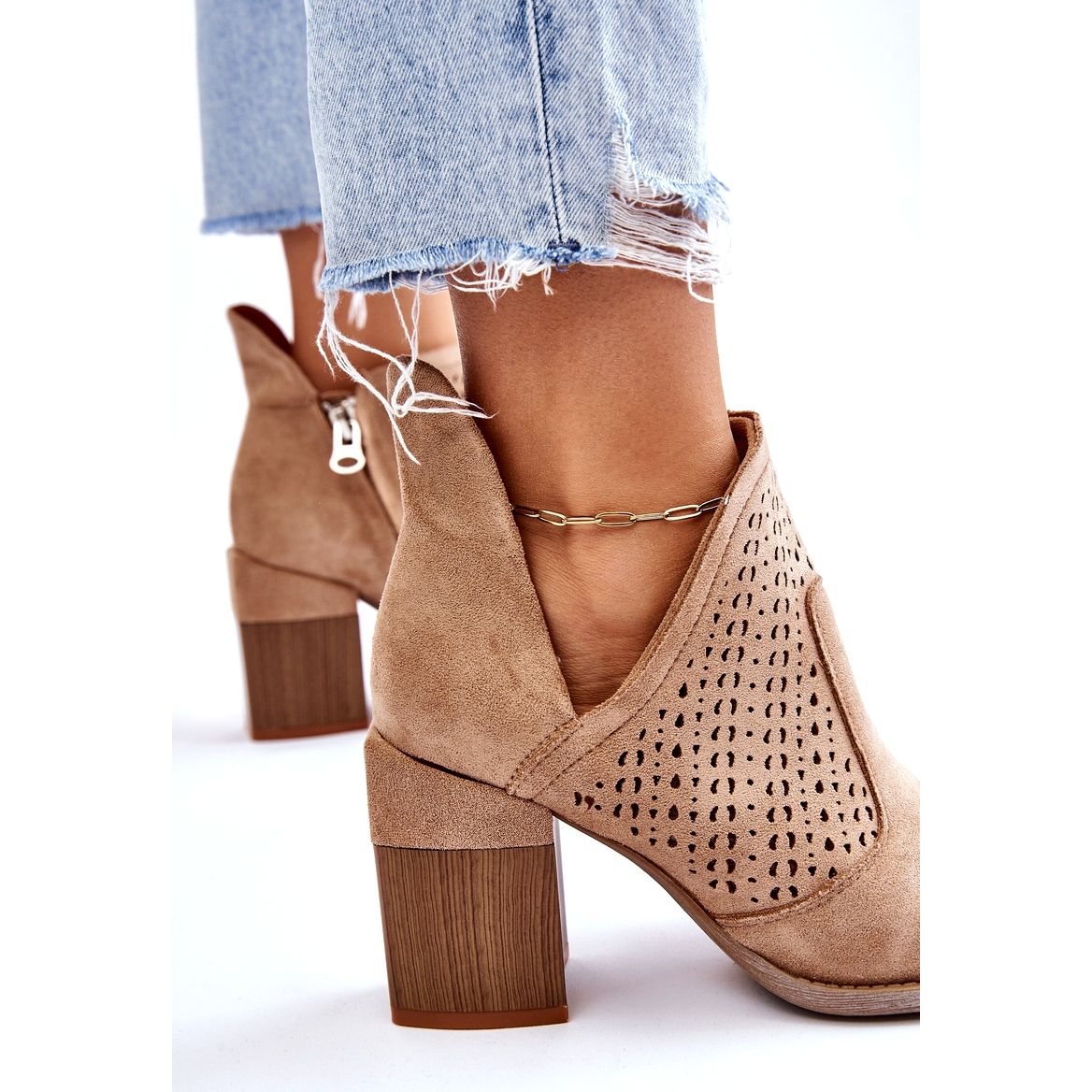 Cut out sales suede ankle boots