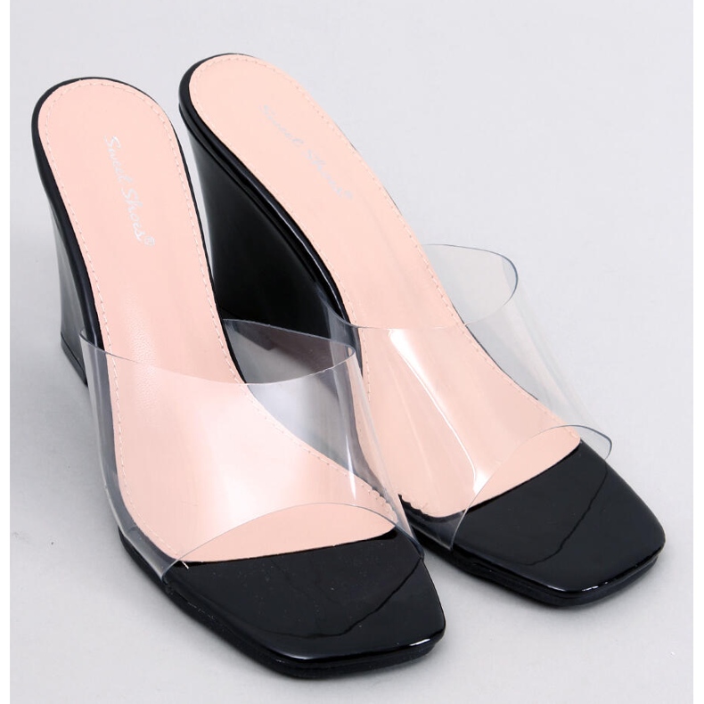 BM Rocks Black transparent wedge slides 1