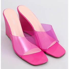 BM Transparent Wedge Slides Rocks Fuchsia pink 1