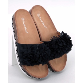 BM South Black Flower Slippers 1