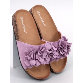 BM Cork slippers with Fowley Purple flowers 1