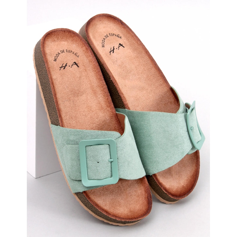 Darke Verde Buckle Slides green 1