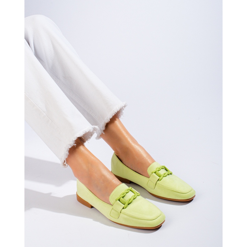 Women's green Shelovet suede moccasins 1 Women's green Shelovet suede moccasins 1