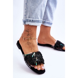 Women's Slippers With Fashionable Decorations S.Barski KV-576-4 Black colorless 2